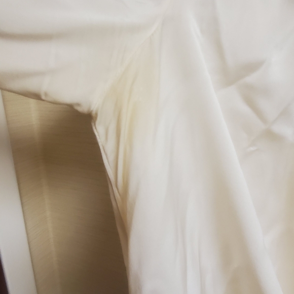 Theory 100% silk cream faux wrap blouse - Picture 3 of 4